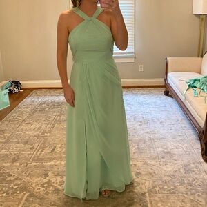 Mint green Azazie bridesmaid dress